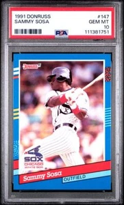 1991 Donruss #147 Sammy Sosa Chicago White Sox PSA 10 GEM MINT Population 18 - Picture 1 of 2
