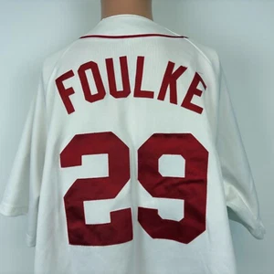 Vintage Majestic Keith Foulke Jersey Mens 2XL Boston Red Sox MLB Baseball Sewn - Picture 1 of 7