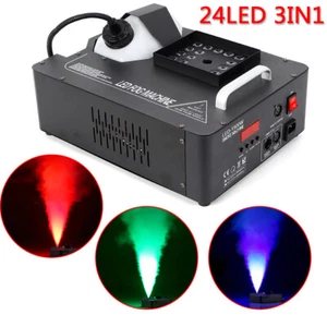 Smoke Fog Machine DMX DJ Party Vertical Spray Fog Stage Light RGB 24 LED Light - Picture 1 of 12