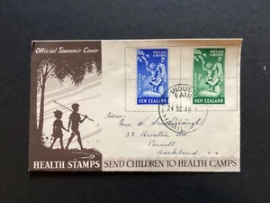NZ 1949 Feria de Industrias, Hamilton CDS matasellos en cubierta de salud (HC310) - Imagen 1 de 2