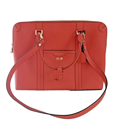 Henri Bendel West 57th Briefcase Travel Purse Saffiano Leather  Roobios Tea Red - Image 1 of 4