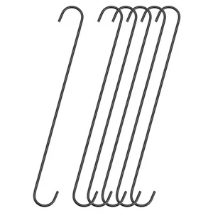 6Pcs S Hanging Hooks 16inch/400mm Extra Long Steel Hanger for Garden Bathroom - Picture 1 of 5