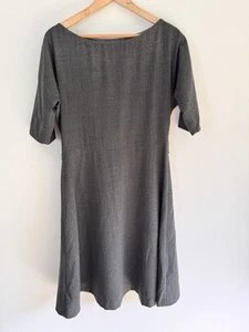 Toast Dress UK 10 Grey Wool Fully Lined Knee Length Fit & Flare - Picture 1 of 12