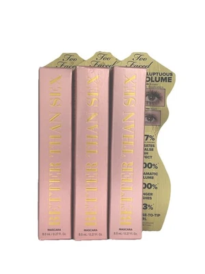 Nuevo en caja Lote de 3 - Máscara de pestañas Too Faced Better Than Sex ‐ Negra ‐ 0,27 Tamaño completo Foto 1 de 4
