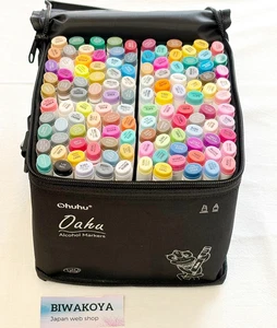 Juego de marcadores de alcohol Ohu 120 colores doble punta boceto fino y audaz sólido de JAPÓN - Imagen 1 de 20
