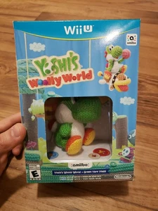 New In Box Yoshi's Woolly + World Green Yarn Yoshi Amiibo Nintendo Wii U Sealed  - Picture 1 of 7