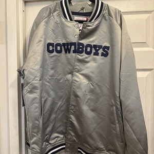 Dallas Cowboys Mitchell And Ness Throwback Satin Jacket Size3XL - Picture 1 of 5
