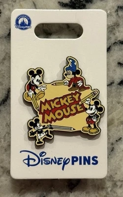 NWT Disney DLR - Mickey Mouse Through The Years Pin Sorcerer, Steamboat Willie - Image 1 of 2