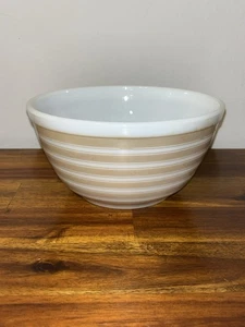 Vintage Pyrex #402 1 1/2 Quart Sandelholz gestreift Rührschüssel Ofengeschirr  - Bild 1 von 10