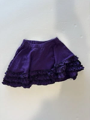 Lemon Loves Lime Girls Purple And Black Ruffle Skirt Size 4 - Image 1 of 4