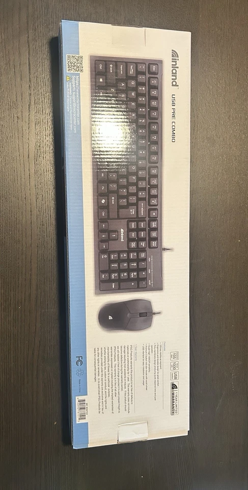 INLAND USB Keyboard and Mouse Kit Black Wireless NEW IN BOX for Laptop/PC - Image 1 of 2
