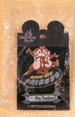 Prendedor Disney CHIP & DALE Hacer Nuevos Amigos Prendedor Comerciantes Cuelga WDW LE 2000 2002 Foto 1 de 4