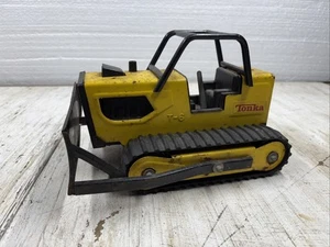 70er Jahre Vintage Tonka T6 Planierraupe mit Überrollkäfig und Gummiketten Raupenraupe Planierraupe - Bild 1 von 5