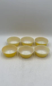 Vintage Anchor Hocking Fire-King Yellow Round Serving Bowls Lot Of 6 - Picture 1 of 7