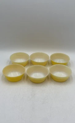 Vintage Anchor Hocking Fire-King Yellow Round Serving Bowls Lot Of 6 - Image 1 of 4