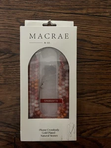 MACRAE &Co PHONE Crossbody Kette Natursteine orange alle Handys vergoldet - Bild 1 von 3