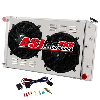 3 Row Radiator+Shroud Fan For 1978-1987 Chevy Monte Carlo SS/Olds Cutlass G-body Foto 1 de 4