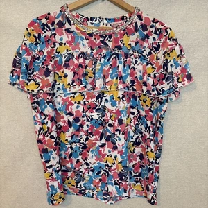 Blusa Juicy Couture Rosa Floral Volantes Estrás Manga Gorra Grande Fiesta Y2K - Imagen 1 de 9