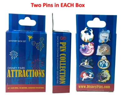 2016 Mystery Disney Pin Set SEALED Park Attractions POTC Yeti Ariel Maleficent + - Image 1 of 4