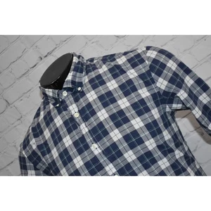 J Press Dress Shirt Men Large Cotton Tartan Blue Plaids Long Sleeve Button Up - Picture 1 of 6
