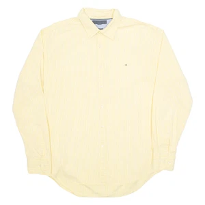 TOMMY HILFIGER Mens Shirt Yellow Check Long Sleeve XL - Picture 1 of 6