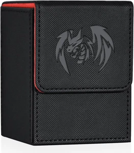 Card Deck Box for Yugioh MTG, 100+ Deck Case with 2 Dividers, PU Leather Storage - Picture 1 of 12