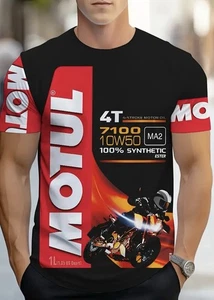 XXL Motorcycle Inspired Casual T Shirt Breathable Polyester Crew Neck Fashion - Picture 1 of 5
