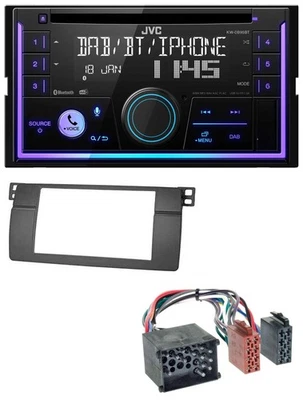 JVC MP3 USB 2DIN DAB Bluetooth CD Autoradio für BMW 3er E46 mit großem Navi Rund - Bild 1 von 4