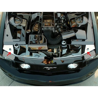Cubierta de soporte de radiador para Ford Mustang V6/GT 2005-09 [acero inoxidable/pulido] Foto 1 de 3