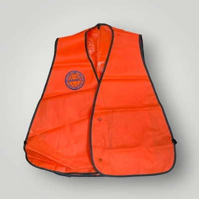 Blaze Orange Vinyl Hunting Vest w/ Pennsylvania Game Commission Patch Size M - Image 1 of 4