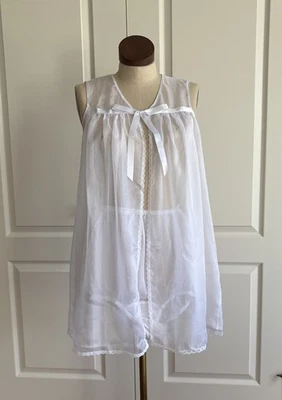 White Chiffon Dressing Wrap Ladies Babydoll Set Size 2X by Secrets In Lace - Image 1 of 4