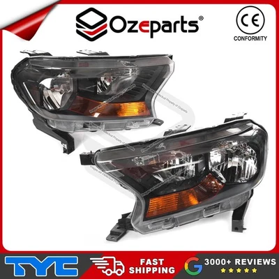 Pair LH+RH Head Light Lamp For Ford Ranger Ute PX Series 2 & 3 XL XLS 2015~2022 - Image 1 of 4