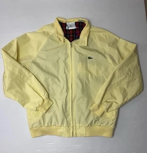 Vintage Lacoste Jacket Mens Medium Bomber Harrington Full Zip Yellow 80s Izod - Picture 1 of 9