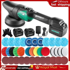 Kit amortiguador de máquina de pulido inalámbrico de doble acción pulidora de automóvil almohadillas y batería de 5 - Imagen 1 de 21