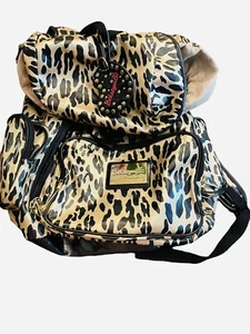 Betseyville Betsey Johnson Leopard Promt Backpack Bag 18” - Picture 1 of 12