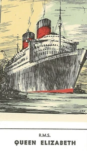 1954 Cunard-RMS Queen Elizabeth-Lista passeggeri prima classe-NYC a Southhampton - Foto 1 di 11