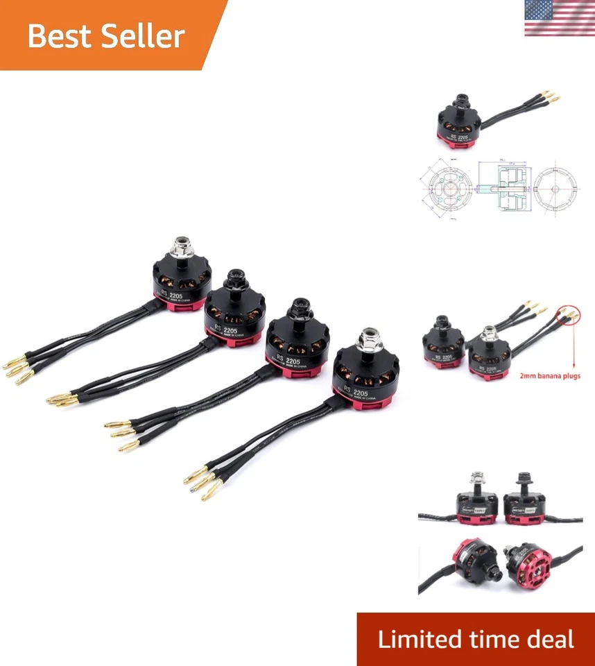 Lightweight RS2205 2300KV Brushless Motor with Cooling Fins for FPV Racing - Image 1 of 4