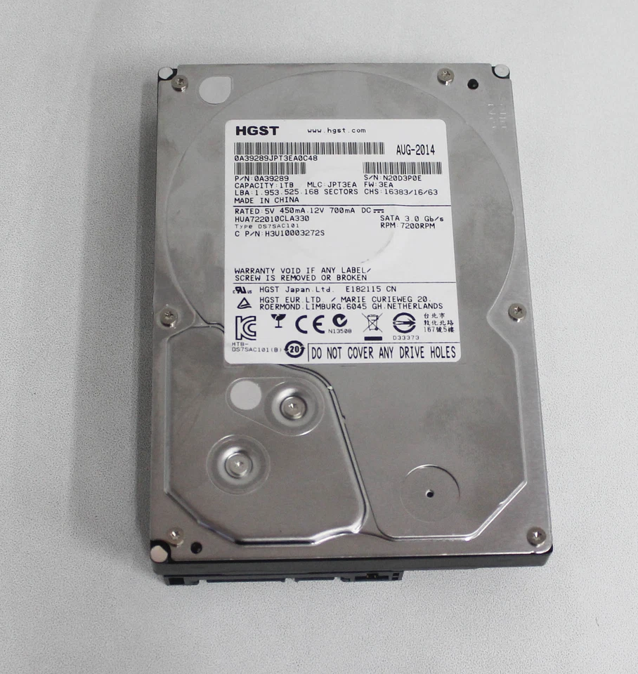 HGST HUA722010CLA330 Hgst Hd 1Tb 3.5 Sata2 3GB /S Desktop Hard Drive "GRADE A" - Image 1 of 1