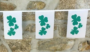 Kleeblatt Irland St. Patricks Flagge Wimpelkette - verschiedene Längen - Bild 1 von 9