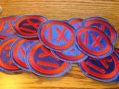 #20 Twenty Vintage 1944 WWII IX 9th ARMY CORPS Embroidered Shoulder Sleeve Patch - Image 1 of 4