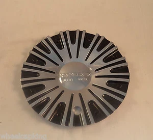 Rockstarr Wheels Black & Chrome Custom Wheel Center Cap Set 1 # C-222-2 NEW! - Picture 1 of 4