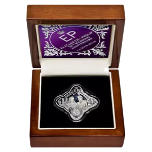 1 $ Dollar Platinum Wedding Queen Elizabeth II + Philip Tokelau 1 oz Silver 2017 - Picture 1 of 4