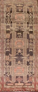 Vintage Tribal Traditional Ardebil Runner Rug 3' 6" x 9' 7" Handmade Hallway Rug - Picture 1 of 12