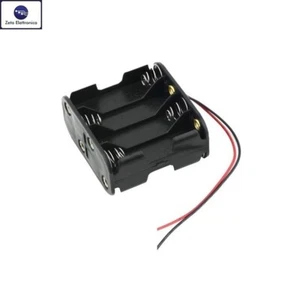 PORTA BATTERIE PER 8 STILO AA CONTENITORE BATTERIA PILA PILE CON CAVI - Foto 1 di 2