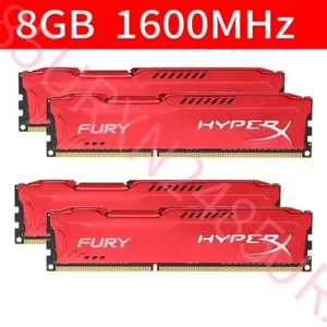 Kingston HyperX FURY 32GB 4x 8GB DDR3 1600MHz PC3-12800U DIMM Desktop Memory BT - Picture 1 of 9