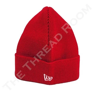 New Era Knit Beanie Scarlett Red Cuffed 1-Ply Thick - Red Winter Hat - Picture 1 of 4