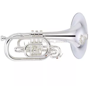Professionelle versilberte marschierende Mellophonhorn F-Schlüssel 10,6"" Glocke mit Etui - Bild 1 von 2