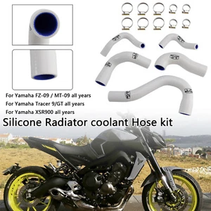 Silicone Radiator coolant Hose For Yamaha MT-09 Tracer 9/GT all years WHT E6 E6 - Picture 1 of 13