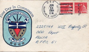 USS RICHMOND K TURNER - First Day Cover June 1964 - First Day in Commission - US - Picture 1 of 1