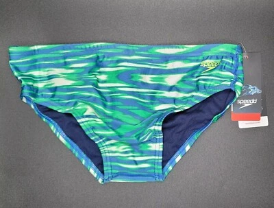 Speedo Men's Wave Wall Training Swim Brief, Size 30 Blue Green - NWT - Image 1 of 4